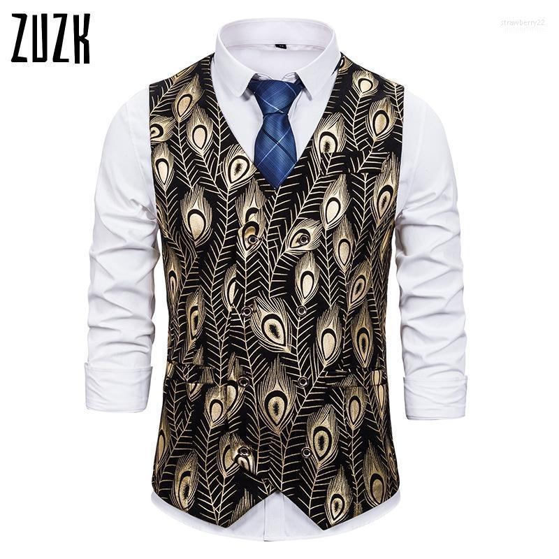 Men Suits For Wedding Business Casual Slim Vests Fashion Steampunk Bronzing Peacock Feather Print Colete Masculino Men' Stra22, Gold
Men Suits For Wedding Business Casual Slim Vests Fashion Steampunk Bronzing Peacock Feather Print Colete Masculino Men' Stra22, Gold