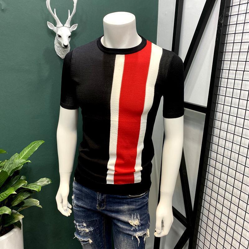 Men's T-Shirts Summer Ice Silk Slim Fit Knitted T Shirts Men Short Sleeve Fashion O-Neck Contrast Color Striped Tee Shirt Homme P77Men's, Green 9502a
Men's T-Shirts Summer Ice Silk Slim Fit Knitted T Shirts Men Short Sleeve Fashion O-Neck Contrast Color Striped Tee Shirt Homme P77Men's, Green 9502a