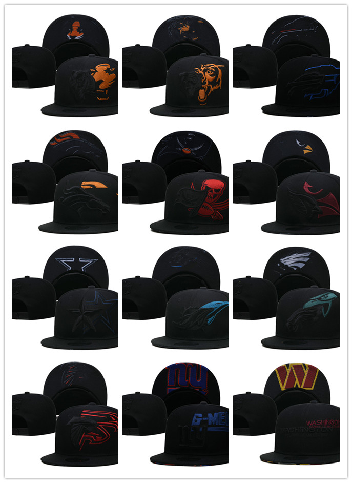 New Football Black Snapback Adjustable Hat Snapback Hats Men Cap Team Caps Mix Match All
