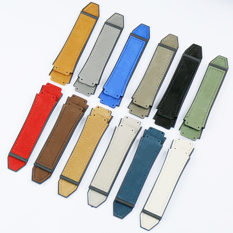 Watch Accessories Scrub Leather Strap Men Applicable to for HUBLOT Hublot explosion Waterproof strap Multicolor 19x25 220622