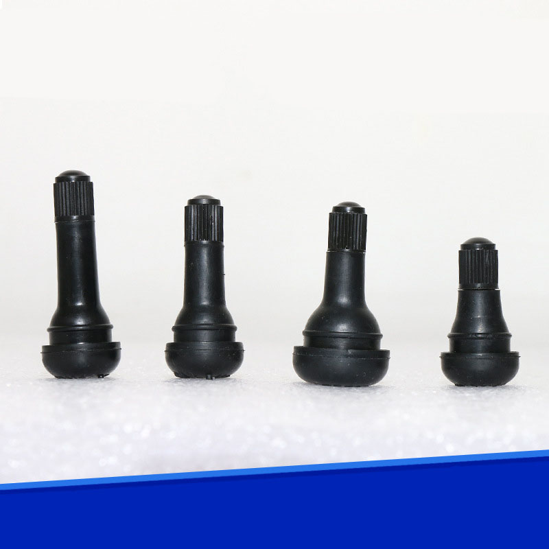 Black TR412 TR413 TR414 Tubeless Wheel Tire Valve Stems Nut With Cap Tyre Rubber Valves With Dust-Caps