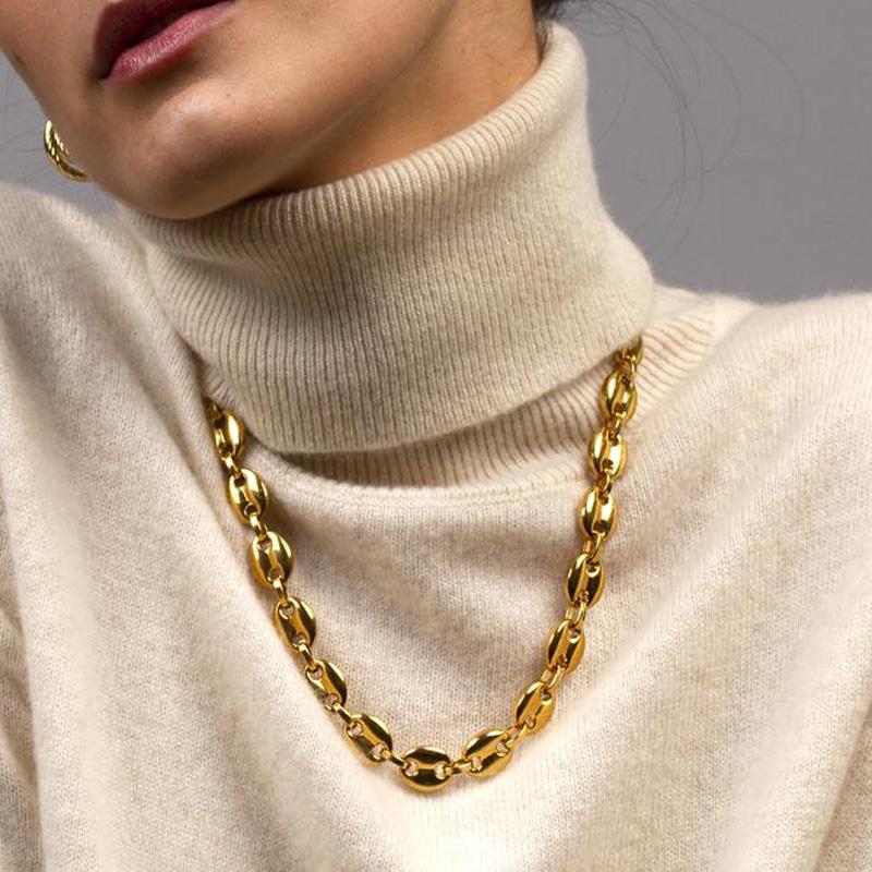 Chokers Button Puffed Mariner Chain Link Necklace 316L Stainless Steel Anchor Gang Choker For WomenChokers
Chokers Button Puffed Mariner Chain Link Necklace 316L Stainless Steel Anchor Gang Choker For WomenChokers