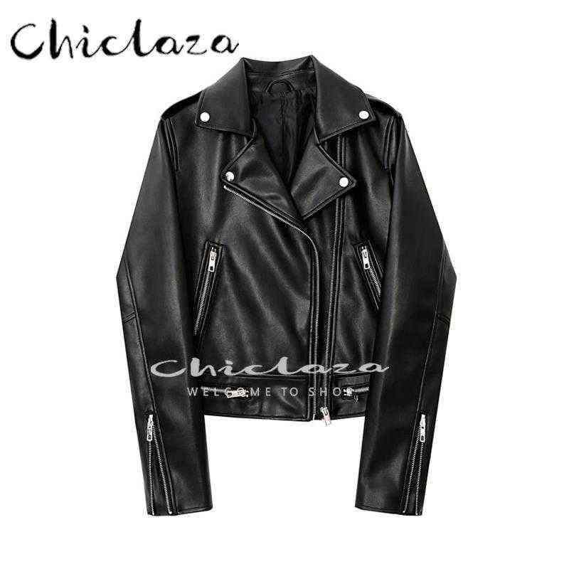 CHICLAZA 2022 Women Spring Autumn Black Faux Leather Jackets Coat Female TurnDown Zipper Collar Motor Biker Jacket Outerwear J220727
CHICLAZA 2022 Women Spring Autumn Black Faux Leather Jackets Coat Female TurnDown Zipper Collar Motor Biker Jacket Outerwear J220727