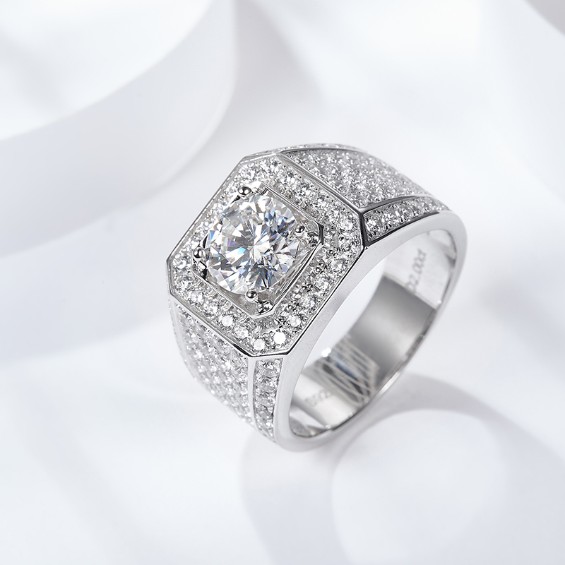 Studded Gemstone Round Moissanite Men Engagement Ring 925 Sterling Silver Mens Rings
Studded Gemstone Round Moissanite Men Engagement Ring 925 Sterling Silver Mens Rings
