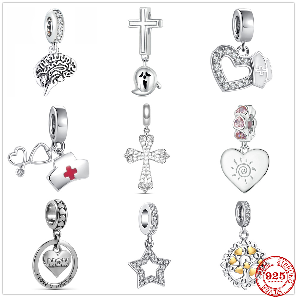 925 Sterling Silver Dangle Charm Star Jesus Cross mom Heart Beads Bead Fit Pandora Charms Bracelet DIY Jewelry Accessories
925 Sterling Silver Dangle Charm Star Jesus Cross mom Heart Beads Bead Fit Pandora Charms Bracelet DIY Jewelry Accessories