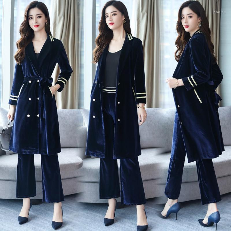 Women Business Suits Gold Velvet Blazer With Trouser Work Wear Sets Two Piece Formal Pant Suit Office Lady Uniform, Navy blue
Women Business Suits Gold Velvet Blazer With Trouser Work Wear Sets Two Piece Formal Pant Suit Office Lady Uniform, Navy blue