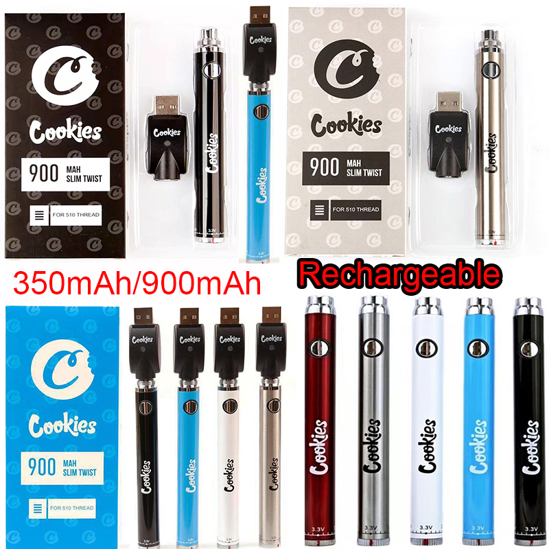Cookies Preheat Battery Capacity 900mah Bottom 3.3-4.8V Preheat Adjustable VV Variable Voltage Vape Pen Batteries Wax Usb Charger Kit For 510 Thread Cartridges
Cookies Preheat Battery Capacity 900mah Bottom 3.3-4.8V Preheat Adjustable VV Variable Voltage Vape Pen Batteries Wax Usb Charger Kit For 510 Thread Cartridges