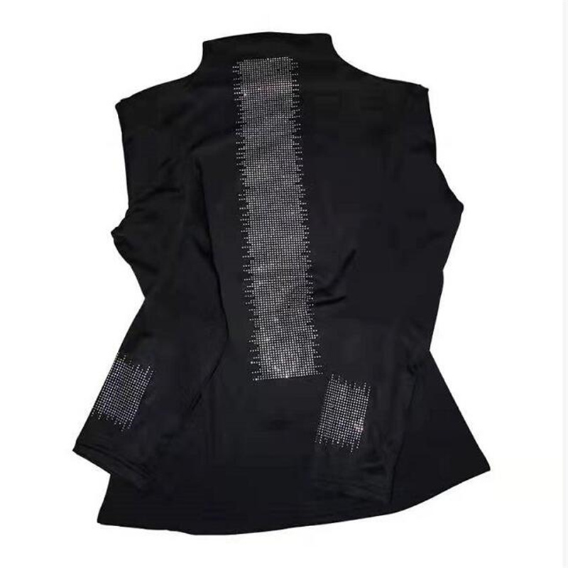 drill Half high collar T-shirt Women's Bottoming Tee Winter Plus velvet Warm Pullover Base Tops Sexy Female Diamond Tshirt 220321