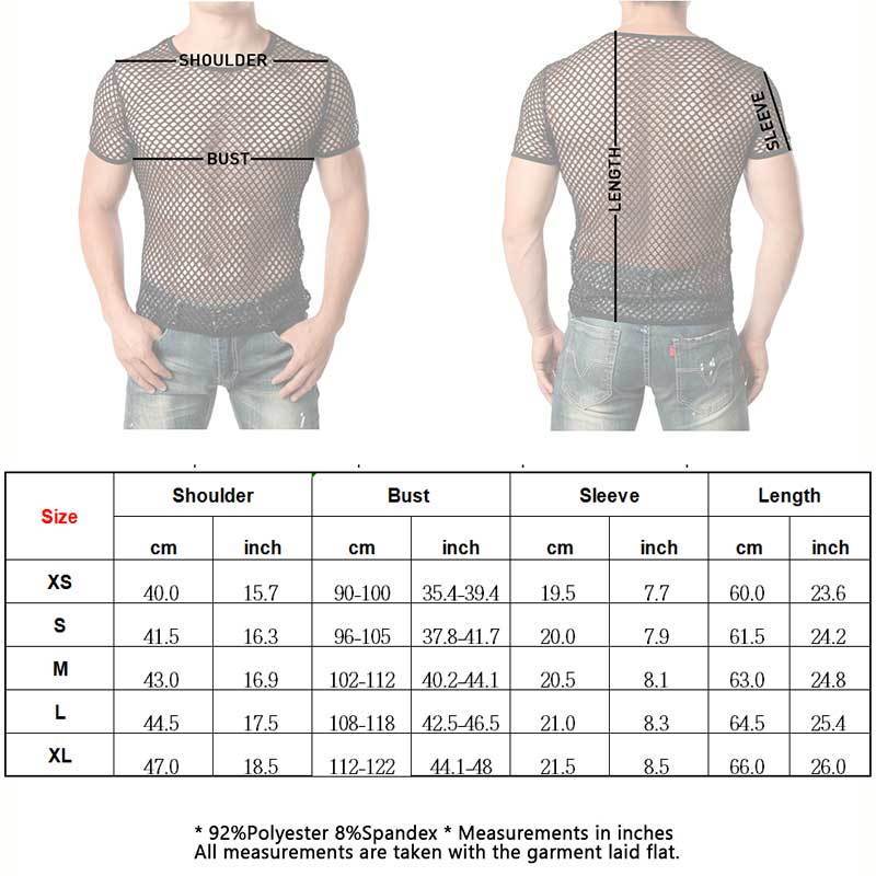Men's Red Sexy Fishnet See Through T-shirt Fashion Short Sleeve Mesh Transparent Tshirt Men Hip Hop Hipster Tee Shirt Homme 220516