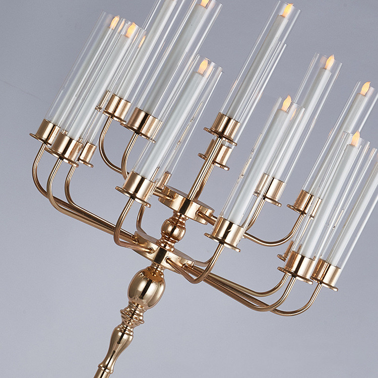 Candelabras 15 heads 155cm height DIY Wedding grand evnet Table Centerpiece Luxury Candelabrum gold Metal Candle Holders For Home Decoration