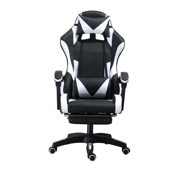 Furniture PU gaming chair swivel recliner with adjustable backrest and seat height high back footrest chair 360° suitable for office