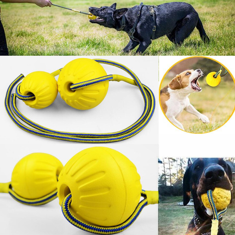 

Pet Dog Toys EVA Ball Toys with Rope Interactive Tug of War Toy for Large Dogs Elastic Floating Training Chew Toys Dog Supplies 220427