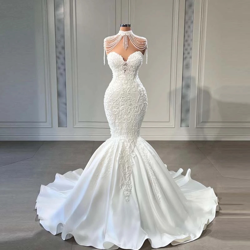 Luxury Tassel Sequins Trumpet Wedding Gowns vestido de noiva Elegant Beads Satin Mermaid Bride Dresses Custom Made Bridal Dress, Red
Luxury Tassel Sequins Trumpet Wedding Gowns vestido de noiva Elegant Beads Satin Mermaid Bride Dresses Custom Made Bridal Dress, Red