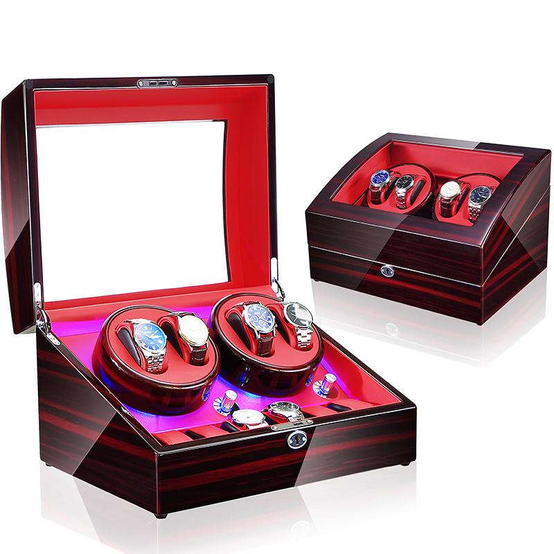 Watch Boxes Cases Light Led Automatic Orbit Mabuchi Luxury Engine Winder Box Rotating May Contain Four Hanical Clos And 6 Quartz