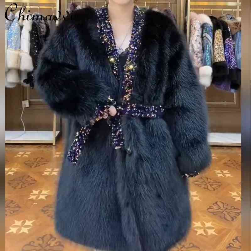 Fashion Fur Female 2021 Winter Clothes Toka Double Face Wool Leather Warm Heavy Design Casual Long Sleeve Elegant Baggy Jacket T220810, Black
Fashion Fur Female 2021 Winter Clothes Toka Double Face Wool Leather Warm Heavy Design Casual Long Sleeve Elegant Baggy Jacket T220810, Black