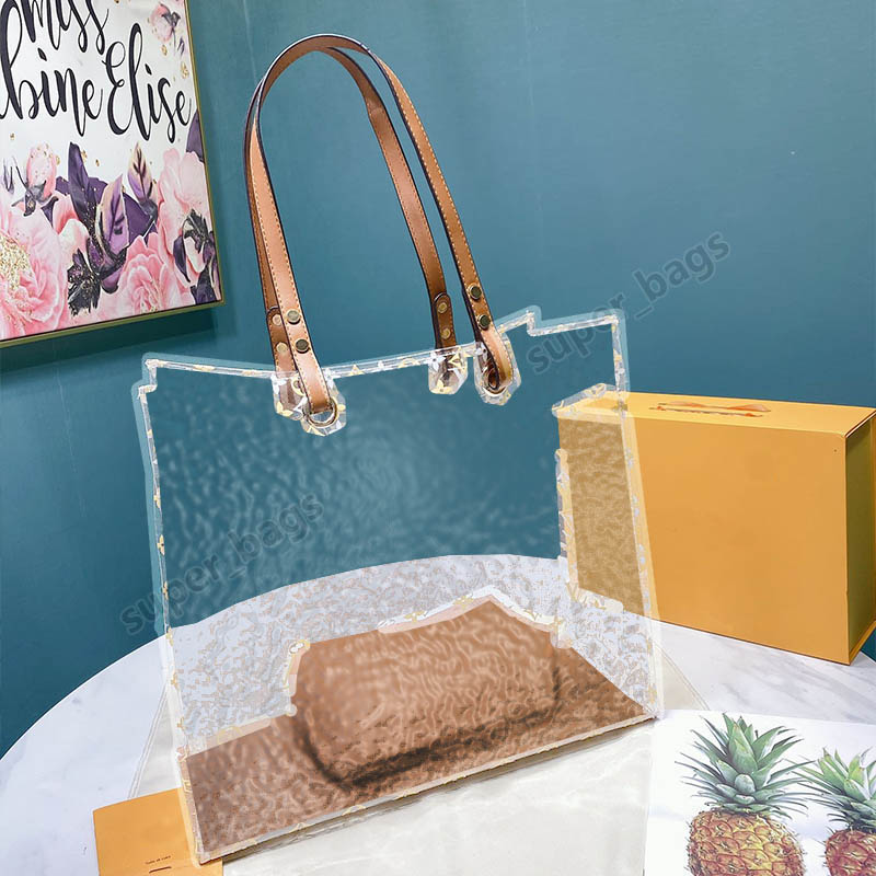 Designer Bags Transparent Jelly Tote Women Handbags Puses One Shoulder Messenger large shopping Bag 2pcs Set PVC 10 Styles 41cm, Color 4
Designer Bags Transparent Jelly Tote Women Handbags Puses One Shoulder Messenger large shopping Bag 2pcs Set PVC 10 Styles 41cm, Color 4