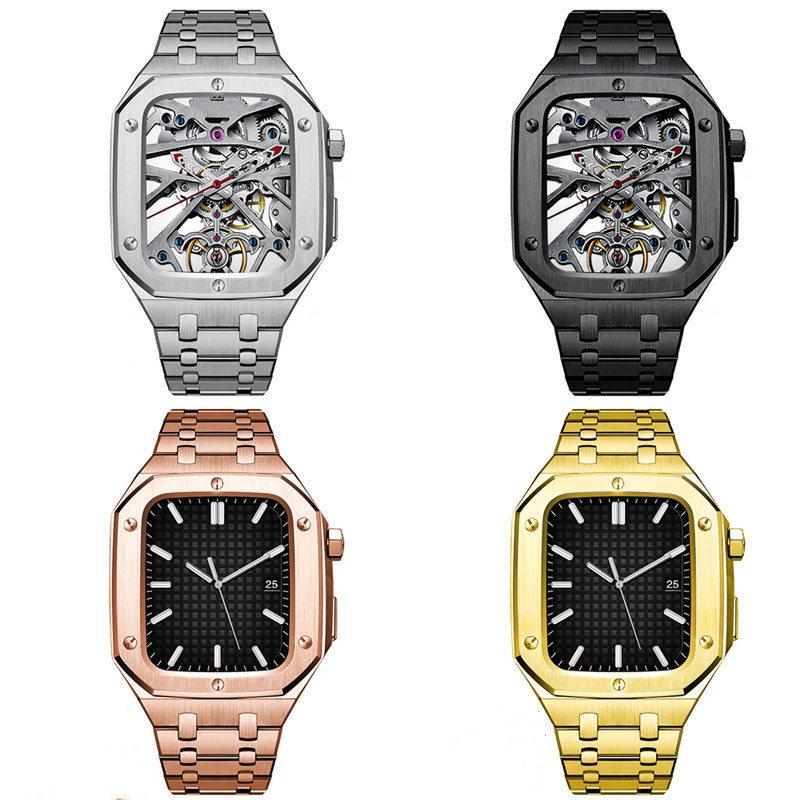 for Watch Cases Luxury Premium Stainless Steel AP Modification Kit Protective Case Band Strap Cover iwatch 44mm 45mm1631169