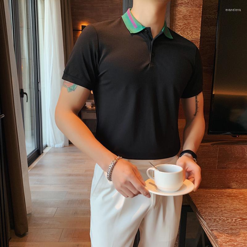 Men's Polos Contrasting Lapel Men Shirt Summer Short Sleeve Slim Casual Shirts Solid Color Business Social Top Streetwear ClothingMen's Men', Black
Men's Polos Contrasting Lapel Men Shirt Summer Short Sleeve Slim Casual Shirts Solid Color Business Social Top Streetwear ClothingMen's Men', Black