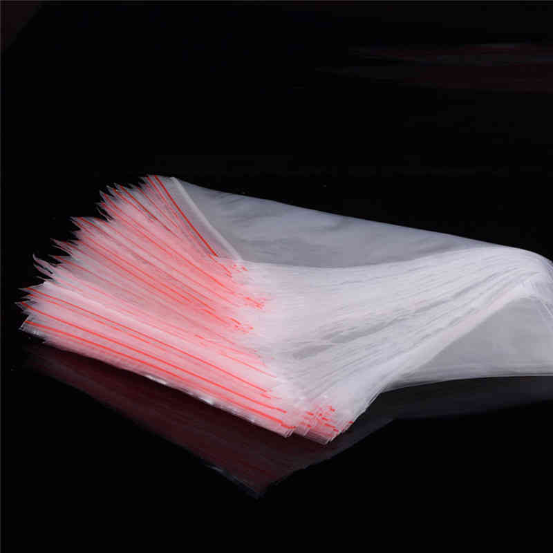 100pcs Multiple Sizes Small Zip Plastic Reclosable Transparent Storage Beads Jewelry Bag Christmas Candy Snack Bags
