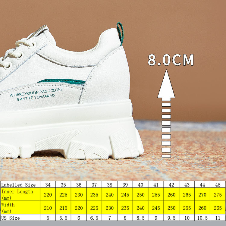 8cm Platform Wedge Hidden Heel Women Sneaker Shoes White Bling Bling Ins Chunky Shoes Genuine Leather Height Increased, Beige
8cm Platform Wedge Hidden Heel Women Sneaker Shoes White Bling Bling Ins Chunky Shoes Genuine Leather Height Increased, Beige