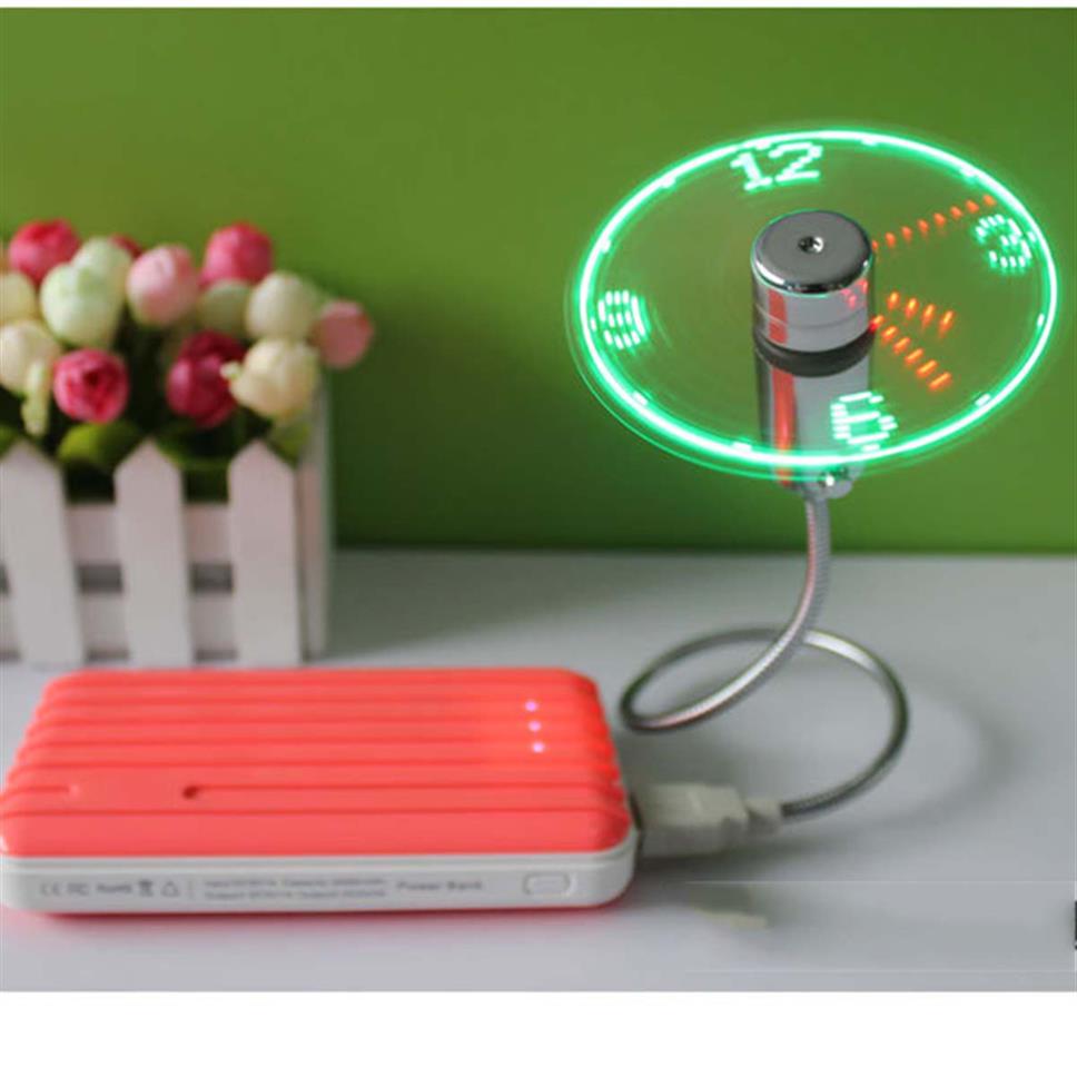 Epacket USB Gadget Mini Flexible LED Light Fan Clock Desktop Clock Cool Gadgets Time Display196l