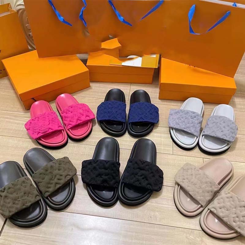 

Fashion letter Velcro couple slippers designer womens summer outdoor sandals all-match thick bottom one-word slippers beach shoes flip-flops non-slip, #7