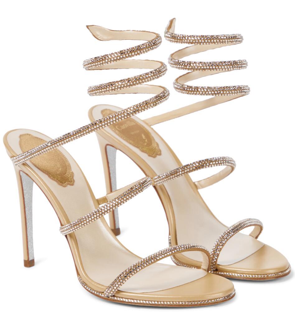 Sexy Renes Cleo Crystal-embellished Leather Sandals Shoes Strappy Women Nice Pumps Luxury Brands Party Wedding Bridal Summer CaovillaS Lady High Heels CL02, 10
Sexy Renes Cleo Crystal-embellished Leather Sandals Shoes Strappy Women Nice Pumps Luxury Brands Party Wedding Bridal Summer CaovillaS Lady High Heels CL02, 10