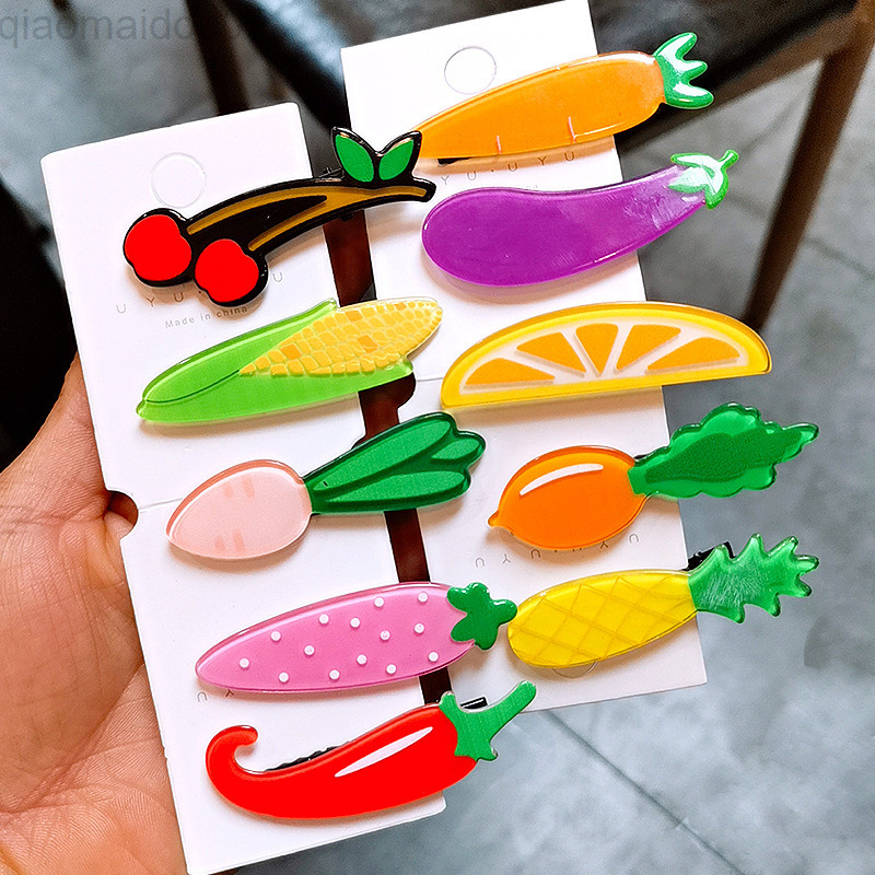 Spring Summer Korean Sweet Cute Acrylic Fruit Hair Clips For Girl Children Yummy Vegetables Hairpin Barrettes Fashion Headwear L220729, Chili
Spring Summer Korean Sweet Cute Acrylic Fruit Hair Clips For Girl Children Yummy Vegetables Hairpin Barrettes Fashion Headwear L220729, Chili
