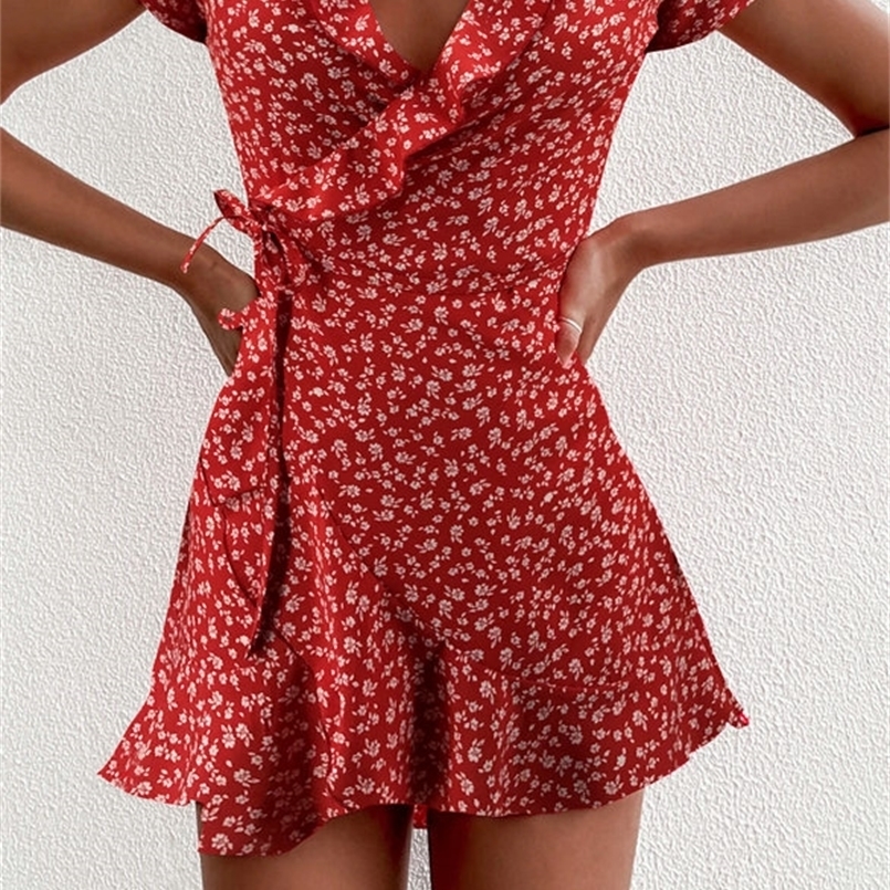 Summer Womens Floal ALine Sweet Elegant Floral Ruffles Vneck Bandage Short for Lady Chic Flowers Mini Dress 220608, Black
Summer Womens Floal ALine Sweet Elegant Floral Ruffles Vneck Bandage Short for Lady Chic Flowers Mini Dress 220608, Black