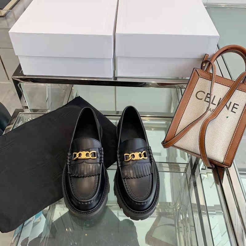 Dress Shoes Celi autumn and winter black single shoes show thin tassels, thick soled loafers small leather, 1# shoe box
Dress Shoes Celi autumn and winter black single shoes show thin tassels, thick soled loafers small leather, 1# shoe box