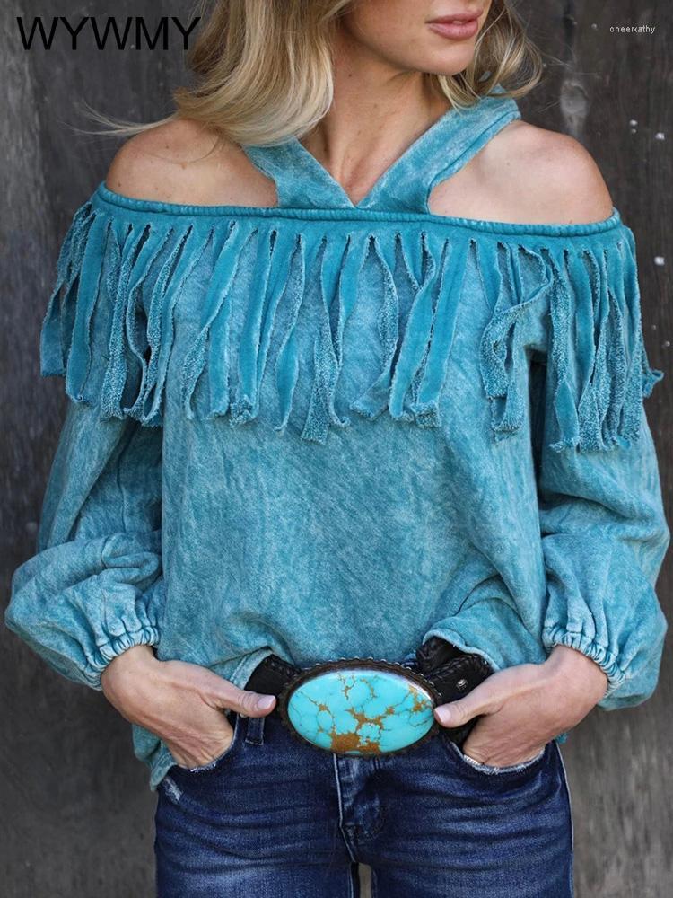 Women' Blouses & Shirts Vintage Chic Tassel Tops Women Korea Velvet Patchwork Off Shoulder Slash Neck Pullover Solid Color Fringed Blouse, 01 black
Women' Blouses & Shirts Vintage Chic Tassel Tops Women Korea Velvet Patchwork Off Shoulder Slash Neck Pullover Solid Color Fringed Blouse, 01 black