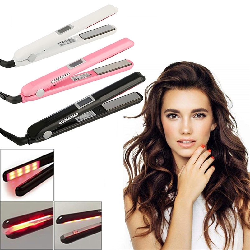 Professional Cold Flat Iron Hair Treatment Styler Therapy Conditioning Tool Recover the Damaged Hair Ultrasonic Infrared Irons 220623