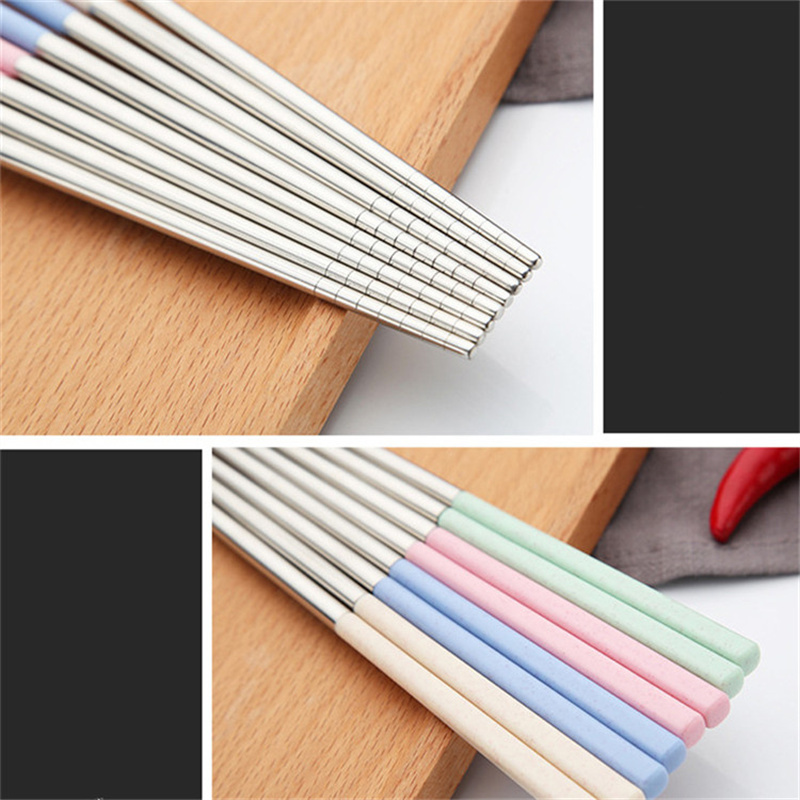 Reusable Chopstick Chinese Chopstick with Plastic Wheat Straw Handle
