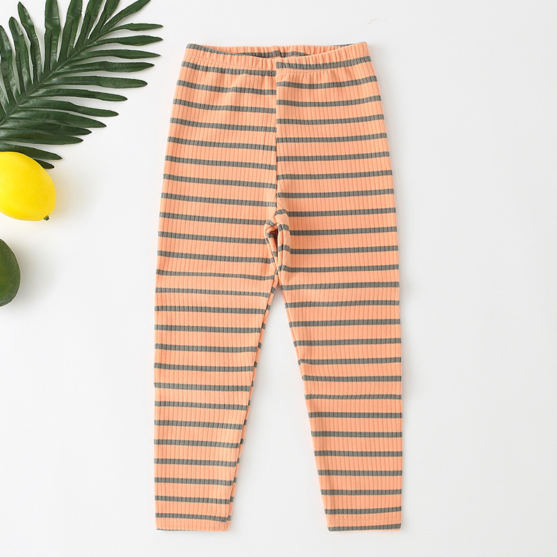 Girls Leggings Spring Autumn Leggins For Kids Striped Children Pants Colored Baby Trousers Cotton Children Bottom Clothing 220512