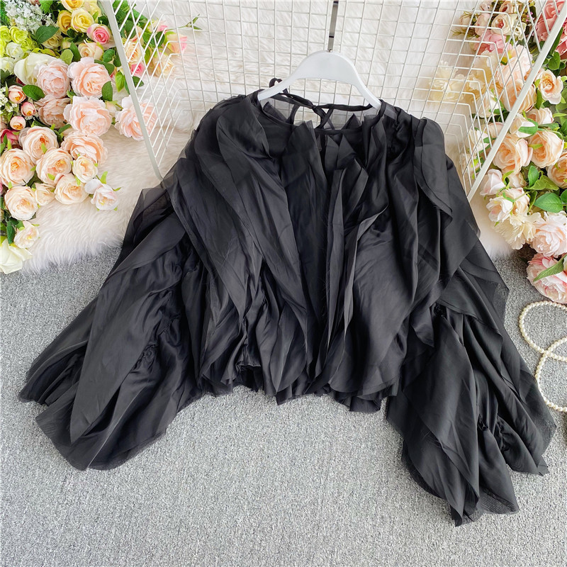 Tops 2022 Summer Spring New Women's Multi-Layer Ruffled Chiffon Shirt Girls Lady's Blouses Crop Top 220613, Rose red
Tops 2022 Summer Spring New Women's Multi-Layer Ruffled Chiffon Shirt Girls Lady's Blouses Crop Top 220613, Rose red
