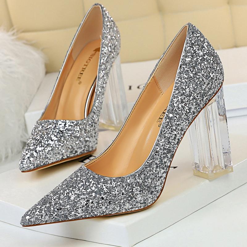 Dress Shoes Party Bling Sequins Pumps Ladies Transparent Square Heel Women Pointy Fashion Sexy Wedding Crystal High Heels Plus Size 43Dress, White
Dress Shoes Party Bling Sequins Pumps Ladies Transparent Square Heel Women Pointy Fashion Sexy Wedding Crystal High Heels Plus Size 43Dress, White