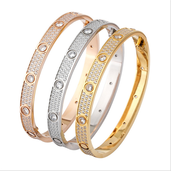 Stylish nail bracelets baseball jewelry designer bangle womens mens bracelet stainless steel engagement wedding bride gift party cuff gem diamond bracelet