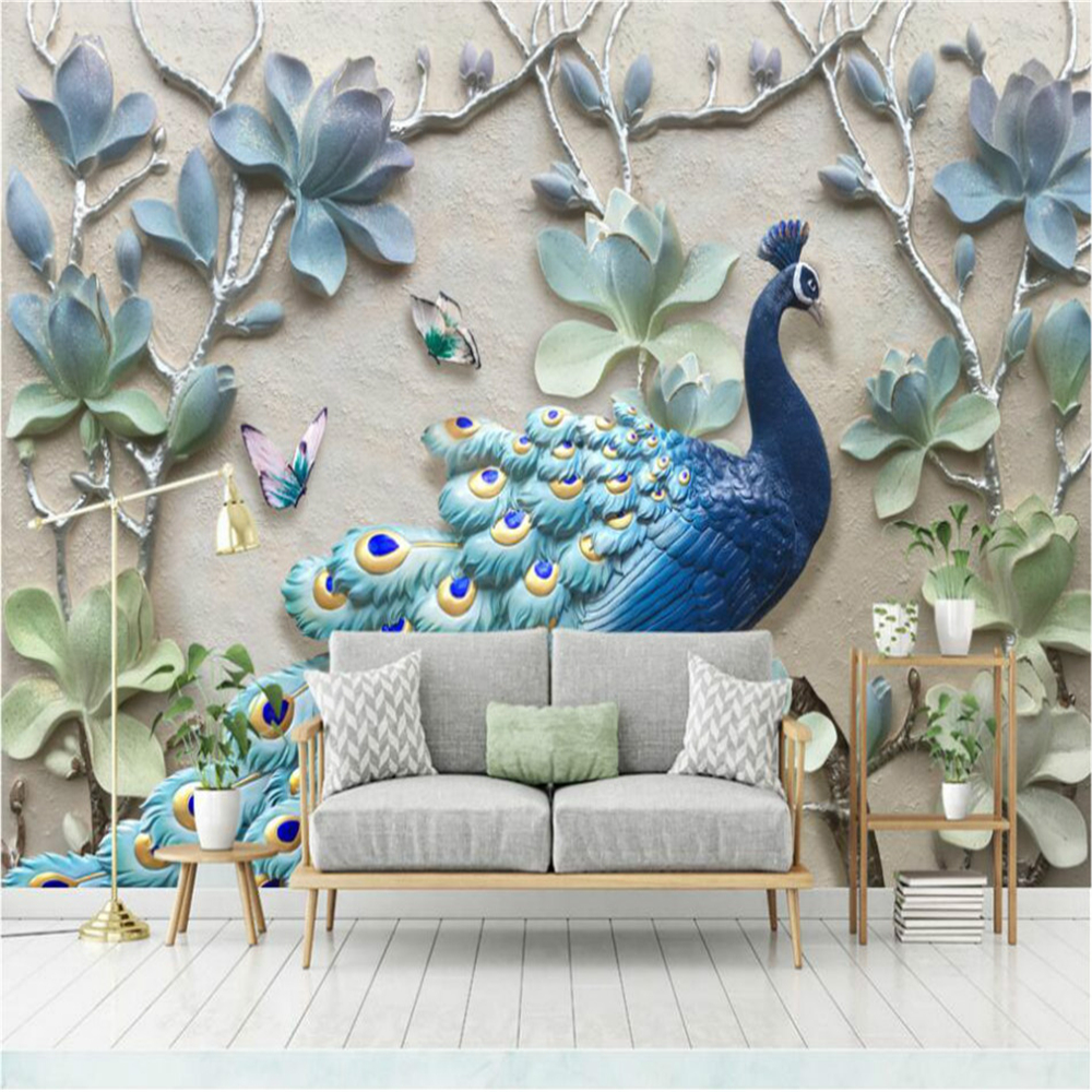 Wallpaper for Walls 3d Embossed blue wallpapers background wall decoration painting wallpaper