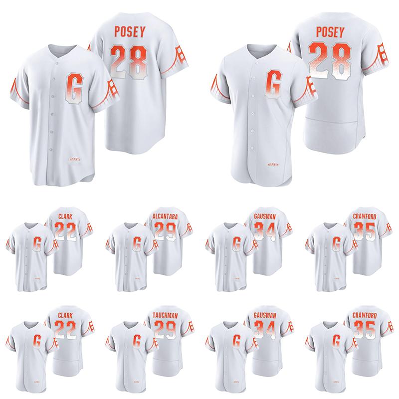 

Baseball Jersey SF Giants 28 Buster Posey 2021 City Connect San Francisco Jersey Mike Yastrzemski Brandon Crawford 23 Kris Bryant Stella Kev, Picture color(jingying)