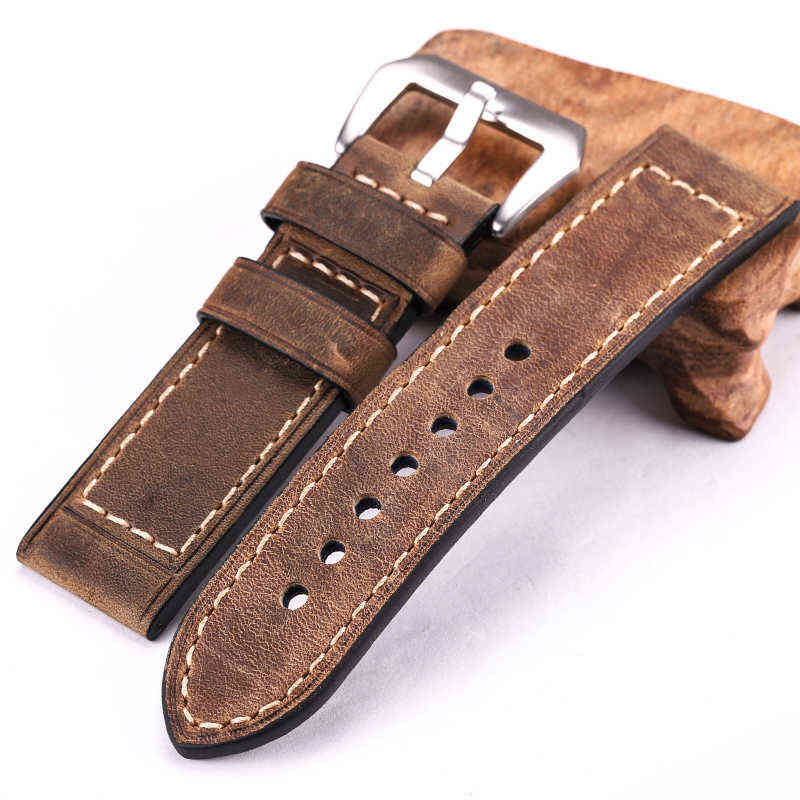 Handmade Cowhide bands 22mm 24mm Men Women Brown Black Red Genuine Leather Band Strap Belt Stainless Steel Buckle H220419
Handmade Cowhide bands 22mm 24mm Men Women Brown Black Red Genuine Leather Band Strap Belt Stainless Steel Buckle H220419