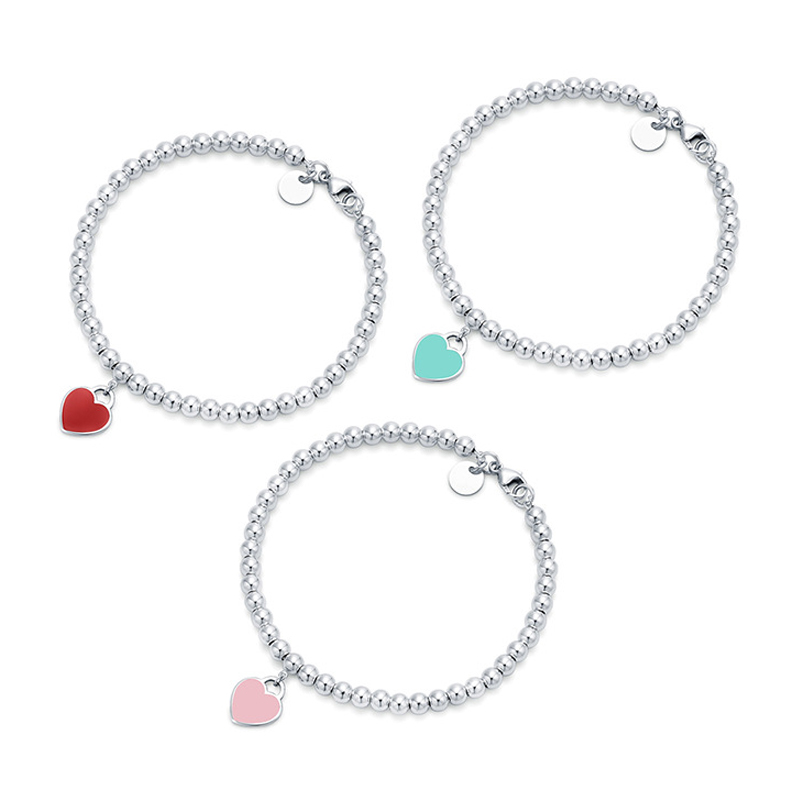 Lover Couple Beaded Strands Bracelets 925 Silver Hearts Pendant Bracelet For Women Green Pink Red Designer Bracelets Luxury Bangle
Lover Couple Beaded Strands Bracelets 925 Silver Hearts Pendant Bracelet For Women Green Pink Red Designer Bracelets Luxury Bangle