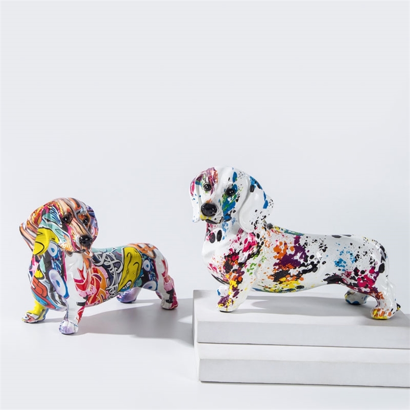 Creative Colorful Wolfdog Dachshund Ornaments Home Entrance Wine Cabinet Decoration Office Desktop Resin Crafts 220421
Creative Colorful Wolfdog Dachshund Ornaments Home Entrance Wine Cabinet Decoration Office Desktop Resin Crafts 220421