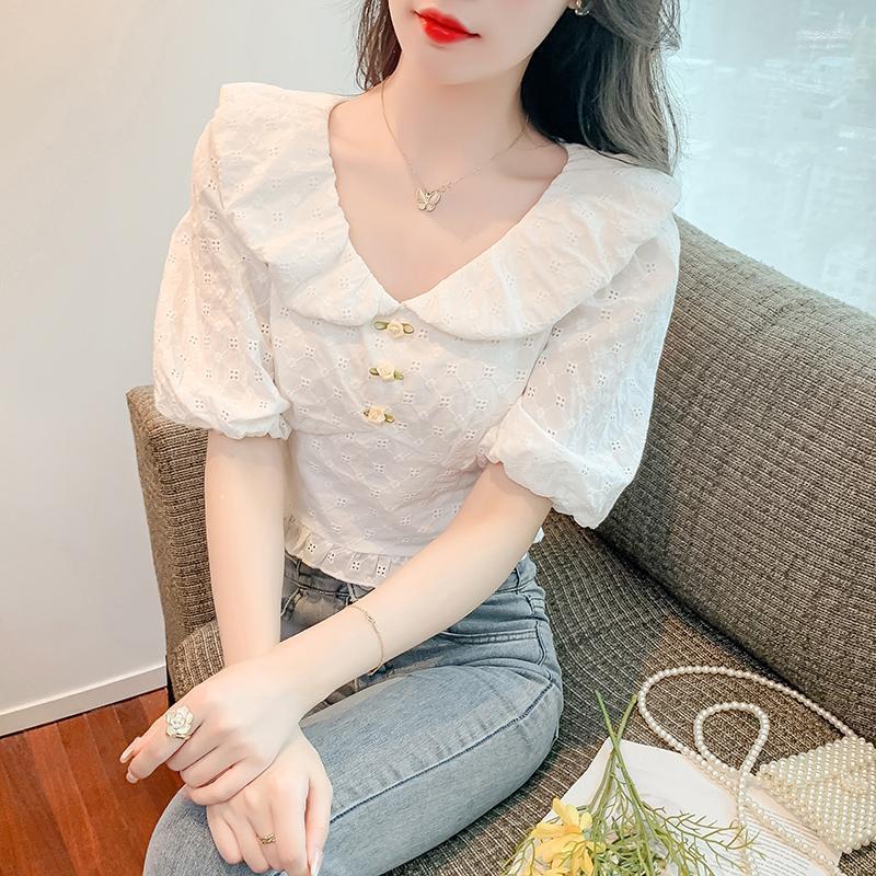 Women' Blouses & Shirts Blouse Women Summer 2022 Fashion Lace Embroidery Puff Sleeve V-Neck Blusas Womens Tops And DropWomen' Chee22, White
Women' Blouses & Shirts Blouse Women Summer 2022 Fashion Lace Embroidery Puff Sleeve V-Neck Blusas Womens Tops And DropWomen' Chee22, White