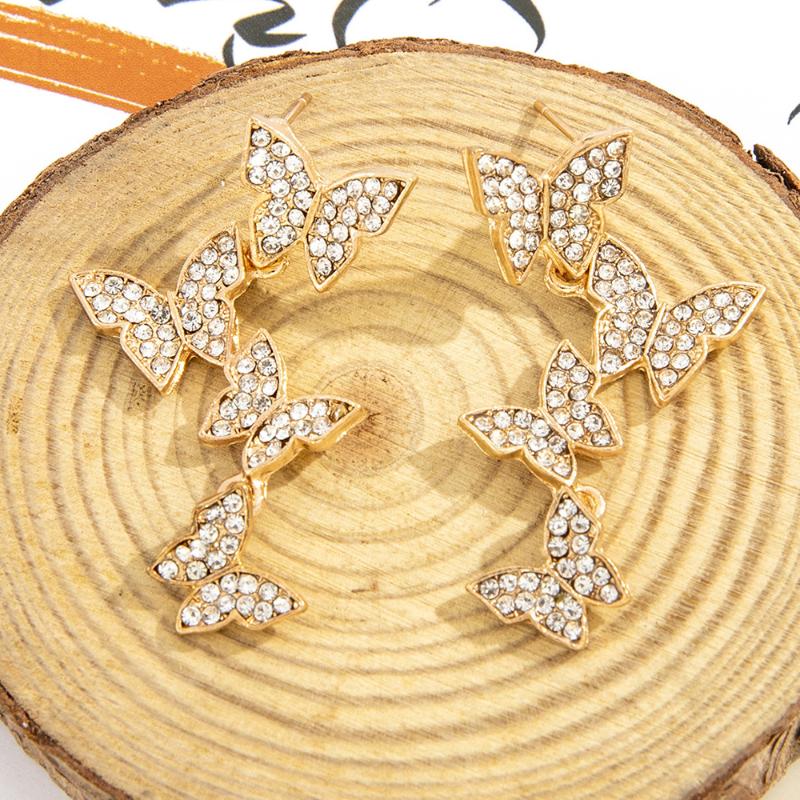 Clip-on & Screw Back Fashion Full Rhinestone Butterfly Earrings Temperament Elegant Border Creative Design Suitable For Women's JewelryC
Clip-on & Screw Back Fashion Full Rhinestone Butterfly Earrings Temperament Elegant Border Creative Design Suitable For Women's JewelryC