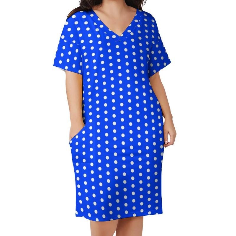 Plus Size Dresses Blue White Polka Dot Dress V Neck Vintage Print Street Fashion Summer Sexy Casual Women Graphic VestidosPlus, Style-19
Plus Size Dresses Blue White Polka Dot Dress V Neck Vintage Print Street Fashion Summer Sexy Casual Women Graphic VestidosPlus, Style-19