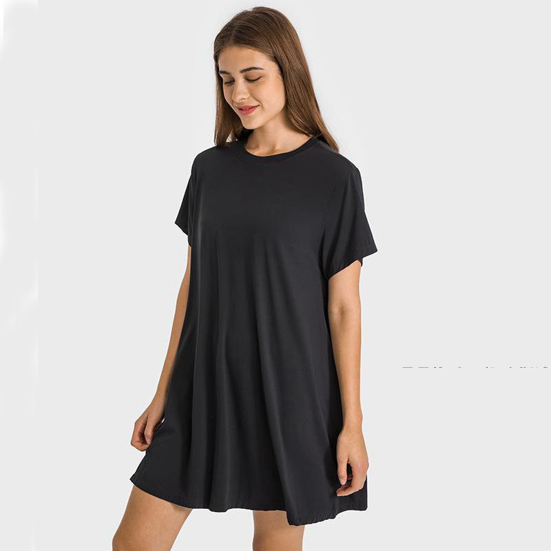 Naked Yoga T-shirt Dress LU-05 Summer Women Tennis One-Piece Underdress Sports Breathable Elastic Fitness Outdoor Petticoat Gym Sportswear S, Black
Naked Yoga T-shirt Dress LU-05 Summer Women Tennis One-Piece Underdress Sports Breathable Elastic Fitness Outdoor Petticoat Gym Sportswear S, Black