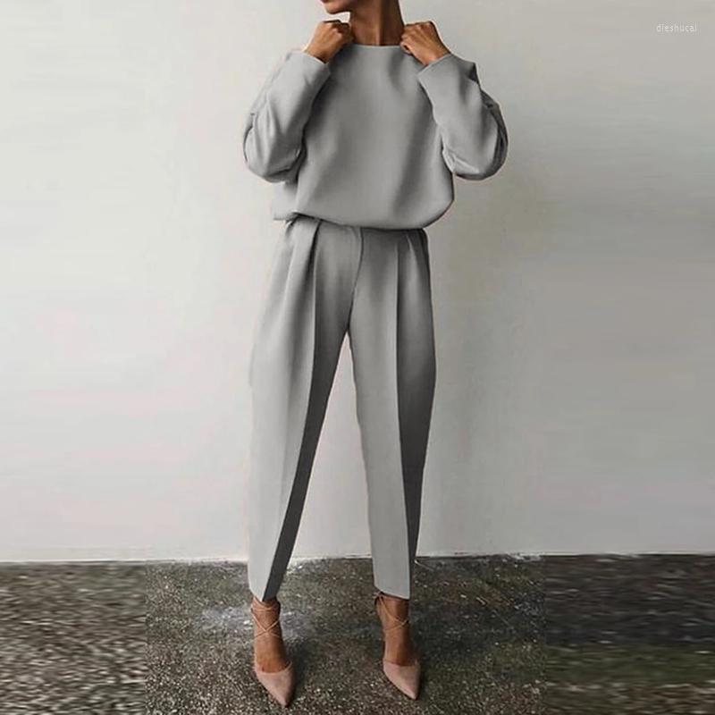 Women' Two Piece Pants O-Neck Pullover Tops And Solid Long Outfits Fashion Elegant Office Lady Suits 2022 Women Casual Sets Streetwear, White
Women' Two Piece Pants O-Neck Pullover Tops And Solid Long Outfits Fashion Elegant Office Lady Suits 2022 Women Casual Sets Streetwear, White