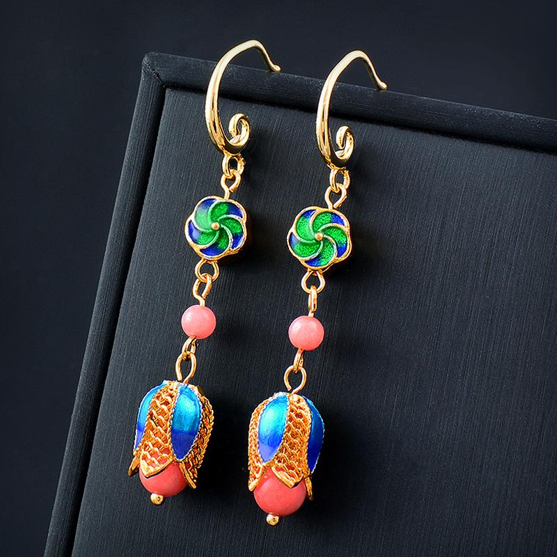 Dangle & Chandelier Vintage Style Green Blue Flower Ball Enamel Earrings For Women Pearl Beads Drop Jewelry Accessories ES368 SSPDangle
Dangle & Chandelier Vintage Style Green Blue Flower Ball Enamel Earrings For Women Pearl Beads Drop Jewelry Accessories ES368 SSPDangle