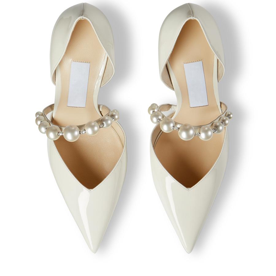 Romantic & Elegant Women Pumps Sandals Senior AURELIE 85 mm Trendy Pointed Toes Pearl Ankle Strap Designer Paris Ladies Wedding Party Sandal High Heels Box EU 35-42