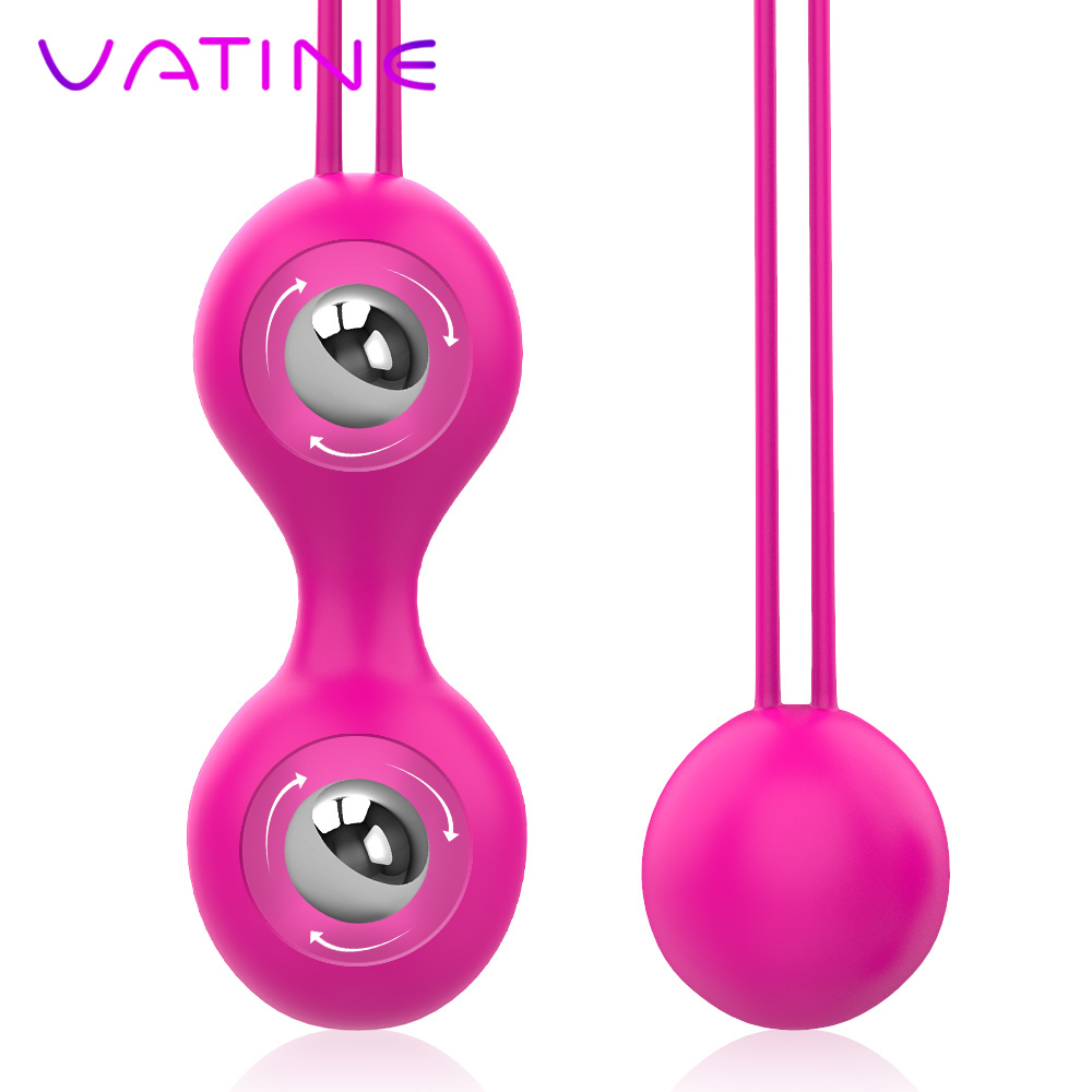 Vatine 2pcs / set Vagin Massage Vibrator Silicone Kegel Ball L geisha ben wa exercice de resserrement